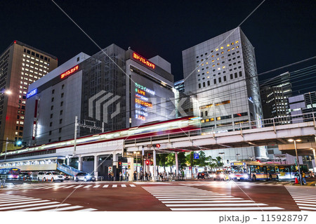 川崎駅前の都市夜景【神奈川県・川崎市】 川崎駅前の都市夜景【神奈川県・川崎市】 115928797