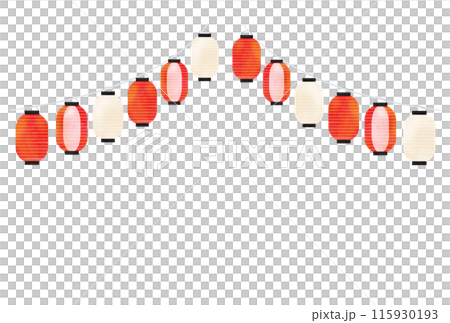 Watercolor style red and white long lantern 115930193