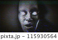Scary Face with Distorted Glitch Noise 115930564