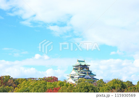 大阪府大阪市、大阪城の風景 大阪府大阪市、大阪城の風景 115930569