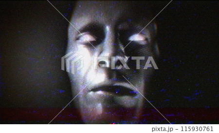 Distorted Noise Scary Male Face Distorted Noise Scary Male Face 115930761