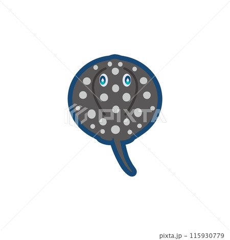 かわいいポルカドットスティングレイのイラスト 115930779