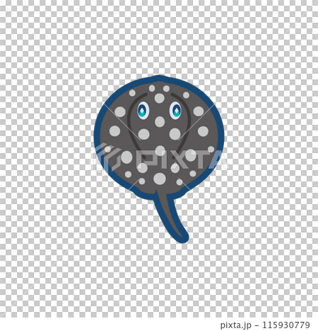かわいいポルカドットスティングレイのイラスト 115930779