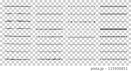 Illustration material: Line material decoration. Simple and cute hand-drawn black and white borders. 115930851