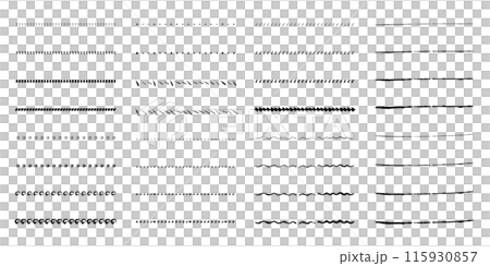 Illustration material: Line material decoration. Simple and cute hand-drawn black and white borders. 115930857