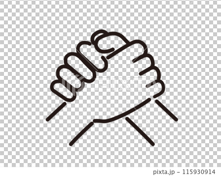 Illustration of clasped hands. The lines are not expanded, so they can be edited. Illustration of clasped hands. The lines are not expanded, so they can be edited. 115930914