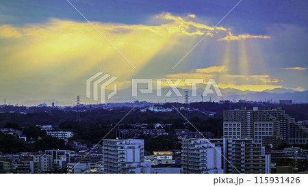 夕焼けの光芒 115931426