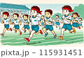 運動会の徒競走の様子 115931451