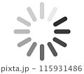 シンプルなグレーの読み込みアイコン 115931486