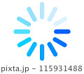シンプルな水色と青の読み込みアイコン 115931488