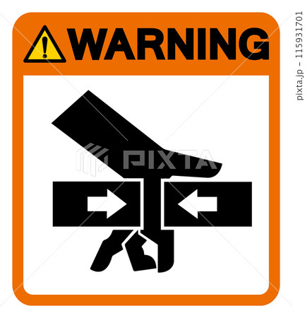 Warning Hand Crush Force From Two Sides Symbol Sign, Vector Illustration, Isolate On White Background Label .EPS10 115931701