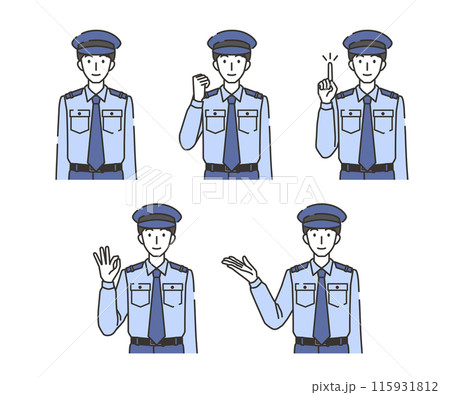 警備員の男性のイラストセット 115931812