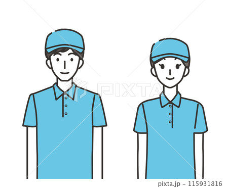 宅配ドライバーの男性と女性のイラスト 宅配ドライバーの男性と女性のイラスト 115931816