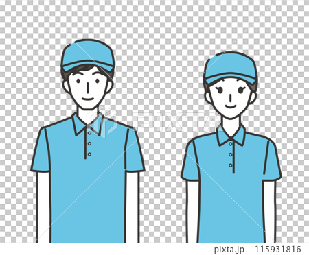宅配ドライバーの男性と女性のイラスト 宅配ドライバーの男性と女性のイラスト 115931816
