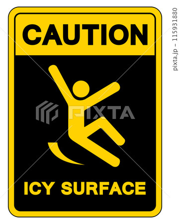 Caution Icy Surface Symbol Sign,Vector Illustration, Isolate On White Background Label. EPS10 Caution Icy Surface Symbol Sign,Vector Illustration, Isolate On White Background Label. EPS10 115931880