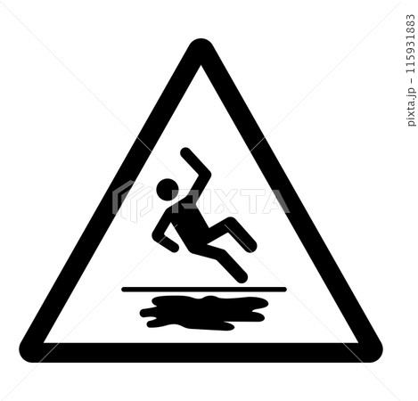 Slippery When Wet Symbol Sign,Vector Illustration, Isolated On White Background Label. EPS10 115931883