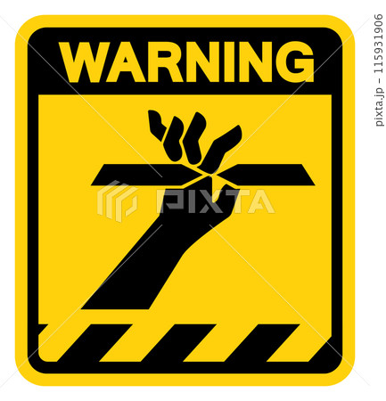 Cutting of Fingers Warning Sign, Vector Illustration, Isolate On White Background Label .EPS10 115931906