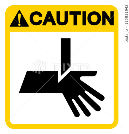 Caution Cutting Hand Hazard Symbol Sign, Vector Illustration, Isolate On White Background Label .EPS10 Caution Cutting Hand Hazard Symbol Sign, Vector Illustration, Isolate On White Background Label .EPS10 115931942
