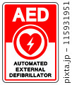 AED Automated External Defibrillator Symbol Sign, Vector Illustration, Isolate On White Background Label .EPS10 115931951