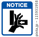 Notice Hand Crush Force From Right Symbol Sign, Vector Illustration, Isolate On White Background Label .EPS10 115931958