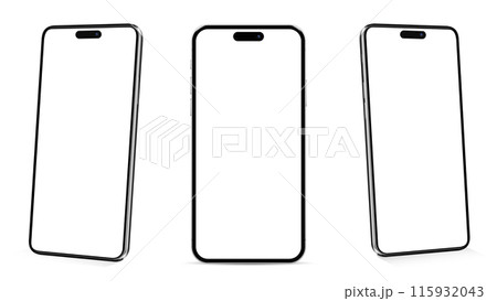 Realistic smartphones. Smartphone blank screens, phones mockup. Realistic smartphones. Smartphone blank screens, phones mockup. 115932043