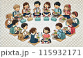 遠足　皆でお弁当 115932171