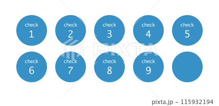 数字のアイコンのコレクション　見出しのセット　あしらい　青 115932194