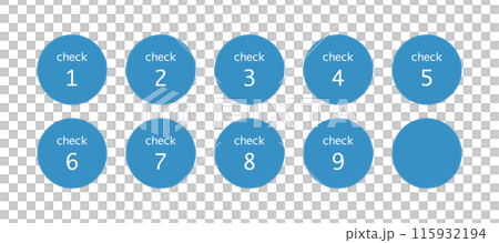 数字のアイコンのコレクション　見出しのセット　あしらい　青 115932194