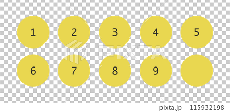 数字のアイコンのコレクション　見出しのセット　あしらい　黄色 115932198
