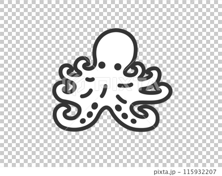 章魚圖示插圖（畫線） 115932207