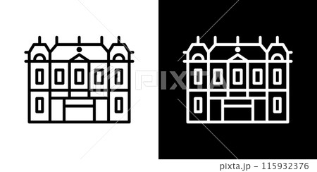 シンプルな門司港駅のラインアイコン シンプルな門司港駅のラインアイコン 115932376