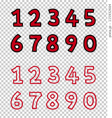 一組向量插圖的數字 一組向量插圖的數字 115932684