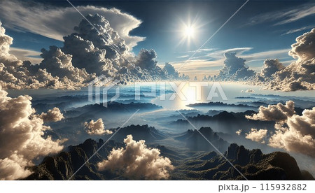 Ocean and Mountain Vista / 海と山の眺め 115932882