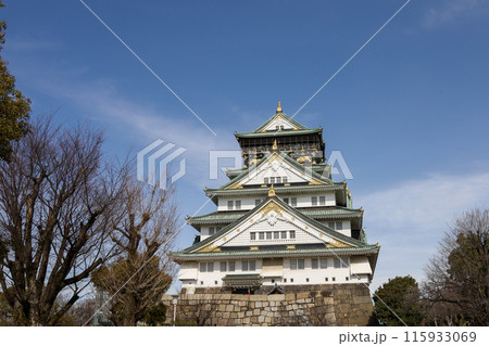 The osaka castle in the big castle and most famous in osaka japan 115933069