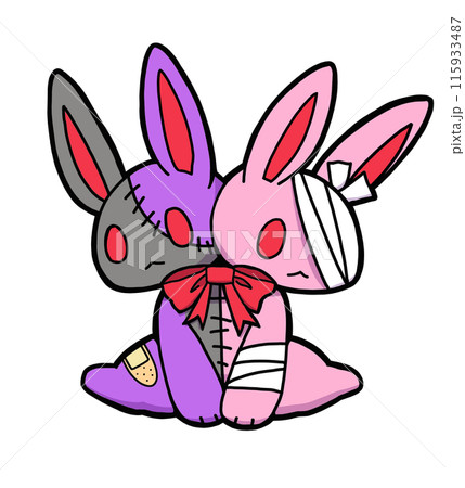 双子のぬいぐるみ・紫 115933487