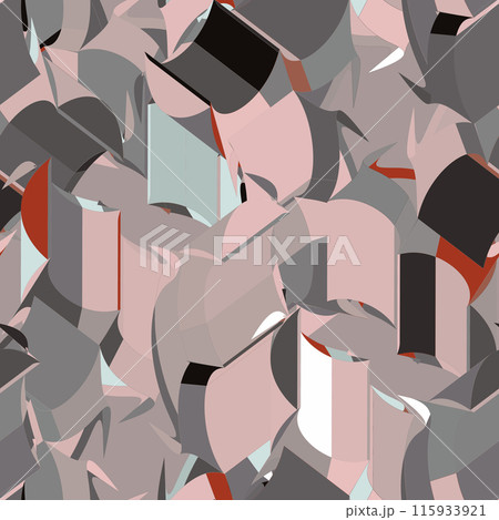 Modern vector abstract seamless geometric pattern with 3d shapes in retro scandinavian style. Modern vector abstract seamless geometric pattern with 3d shapes in retro scandinavian style. 115933921