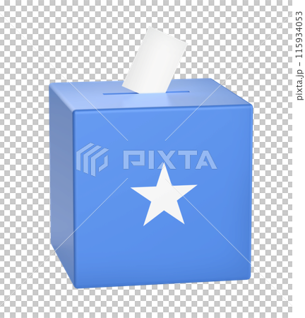 Ballot box with the flag of Somalia 115934053