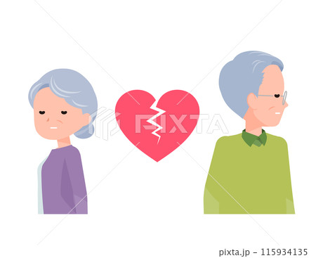 老人シニア夫婦男女。破局した二人。 115934135