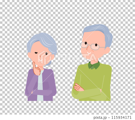 老人高級夫婦男人和女人。讓您對正在考慮的場景感覺良好的外觀。 115934171