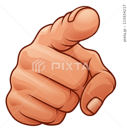 Want You Pointing Finger Cartoon Hand Icon 115934217
