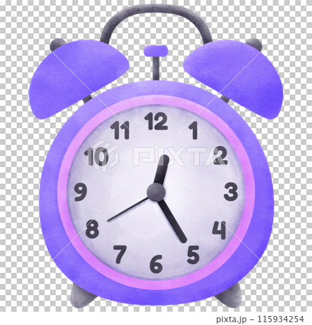 purple Alarm clock watercolor clipart 115934254