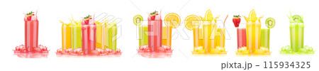 Colorful Summer Drinks with Fruits for a festive touch at your party or barbecue Colorful Summer Drinks with Fruits for a festive touch at your party or barbecue 115934325