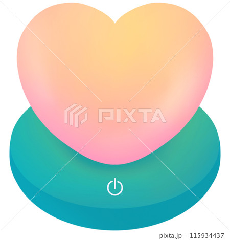 Heart shaped lamp, green, orange Heart shaped lamp, green, orange 115934437