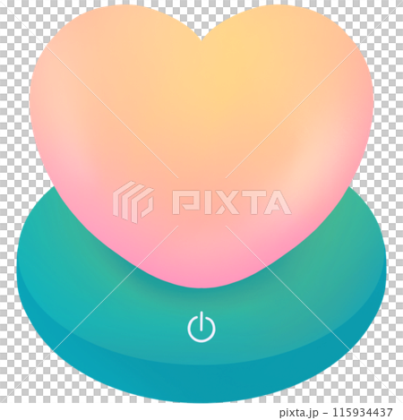 Heart shaped lamp, green, orange Heart shaped lamp, green, orange 115934437