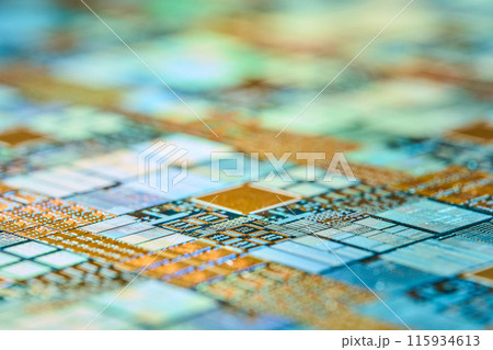 シリコンウエハのクローズアップ シリコンウエハのクローズアップ 115934613