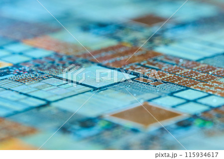 シリコンウエハのクローズアップ 115934617