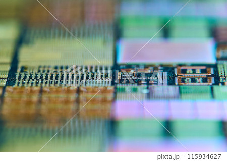 シリコンウエハのクローズアップ 115934627