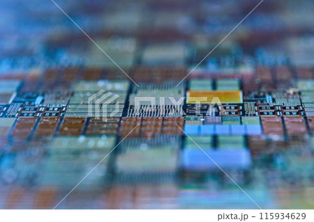 シリコンウエハのクローズアップ 115934629