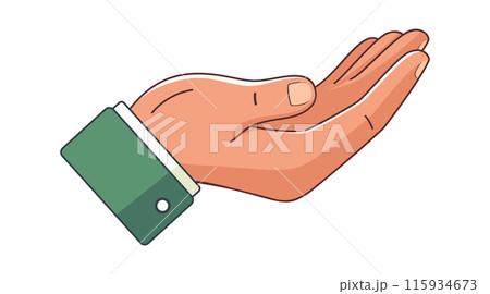 Extended hand symbol of receiving Extended hand symbol of receiving 115934673