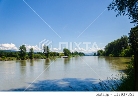 Fraser River at Langley Fort, Canada, BC. Fraser River at Langley Fort, Canada, BC. 115937353